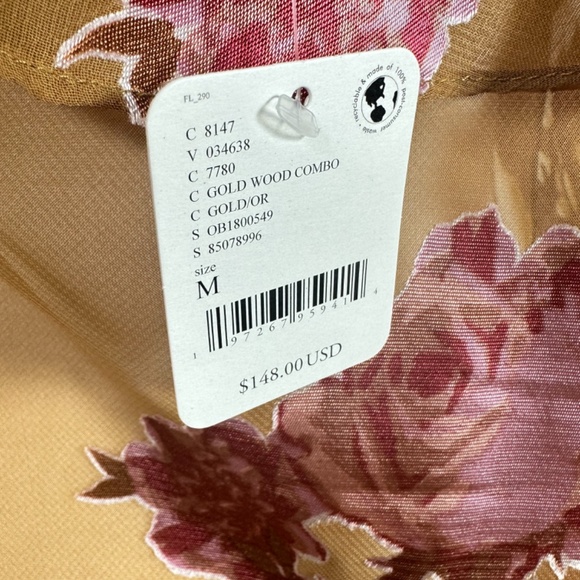 NWT Free People Bed of Roses Slip Gold Wood Combo size Medium - Picture 9 of 14